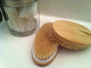 Skin brush for supple healthy skin.